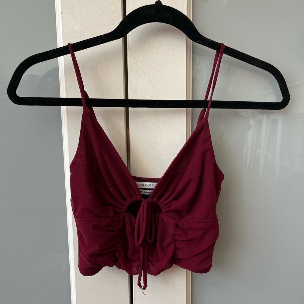 Red UO Going Out Cropped Tank Top